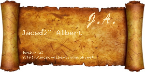Jacsó Albert névjegykártya